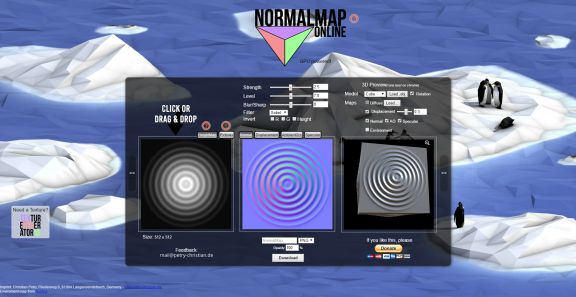 NormalMap Online, a free normal map generator that you can use in your browser.